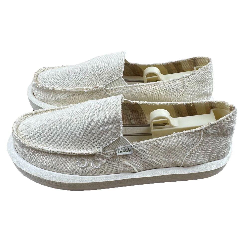 Sanuk Donna St Hemp Slip-On Soft Top Shoes Women’s 8 White 1119310 NEW - Picture 5 of 8